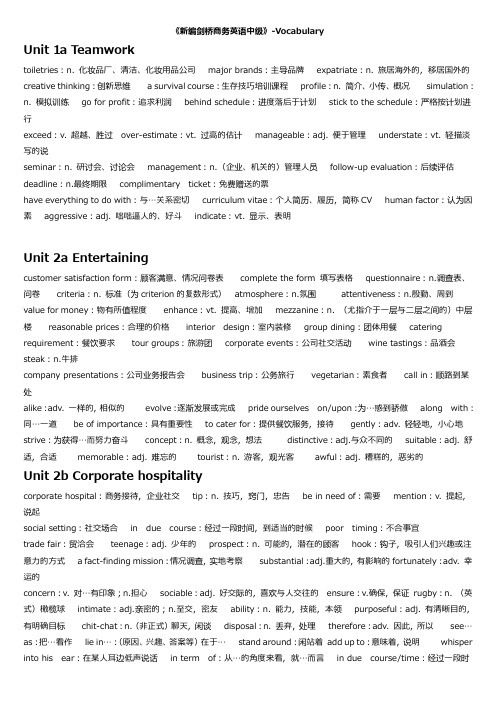 BEC2_剑桥商务英语中级完整笔记(词汇)