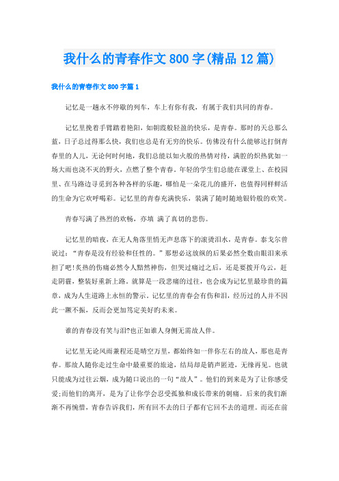 我什么的青春作文800字(精品12篇)