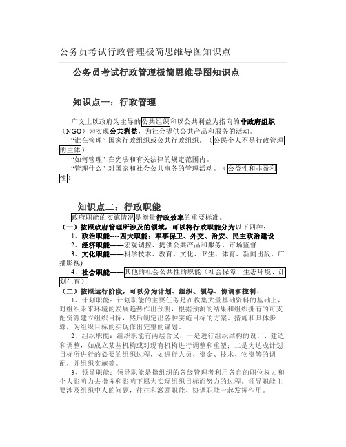 公务员考试行政管理极简思维导图知识点