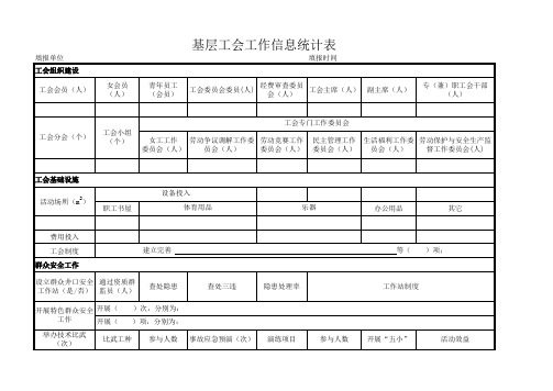 基层工会工作信息统计