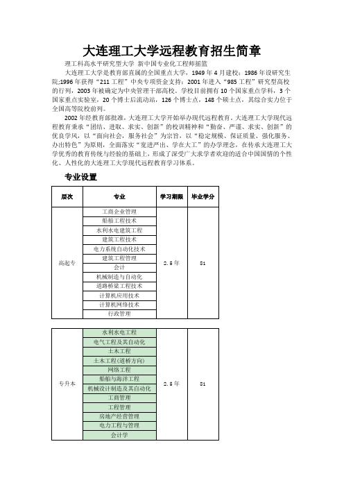 大连理工招生简章