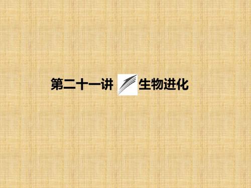 【创新大课堂】高考生物大一轮总复习 7.21 生物进化名师优质课件 新人教版必修2