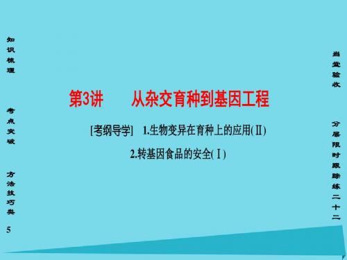 2017版高考生物一轮复习 第7单元 生物的变异、育种与进化 第3讲 从杂交育种到基因工程课件