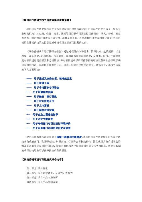 网络营销可行性研究报告