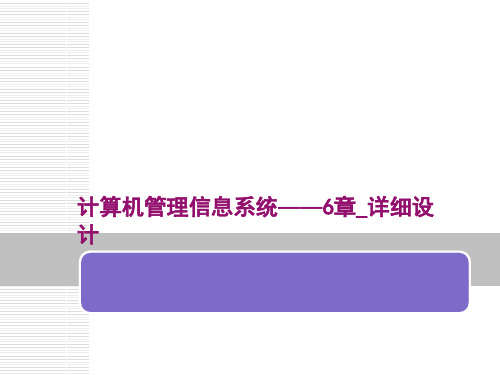 计算机管理信息系统——6章_详细设计