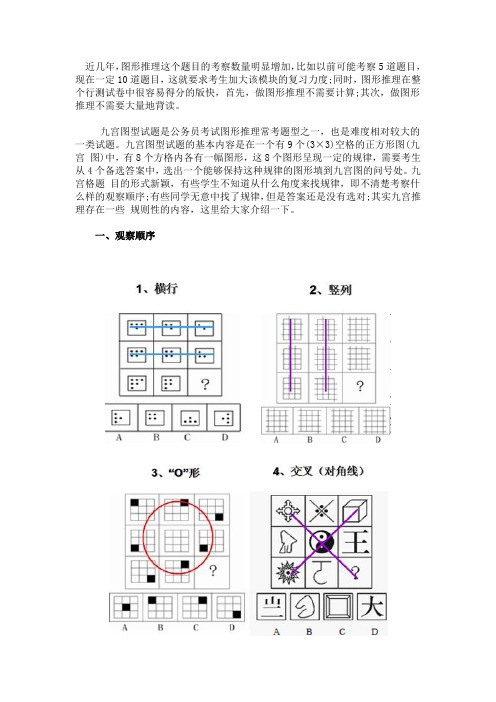 公务员考试行测技巧：九宫格推理三大规则