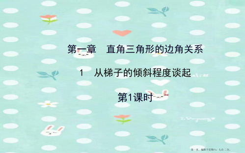 九年级数学下册第一章直角三角形的边角关系1从梯子的倾斜程度谈起第1课时习题课件北师大版