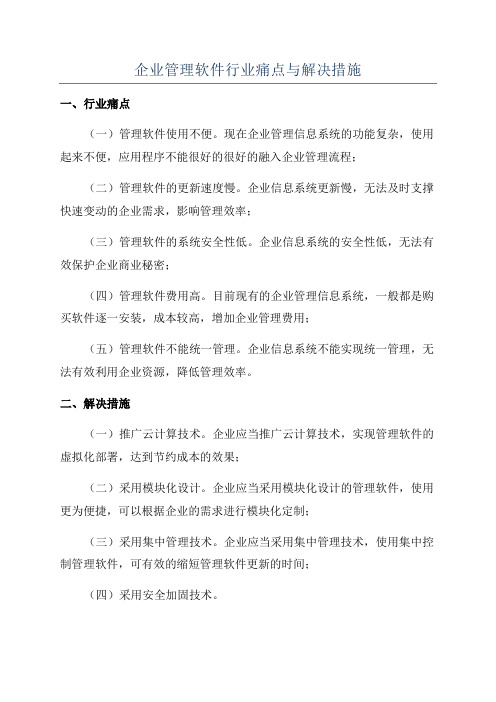 企业管理软件行业痛点与解决措施