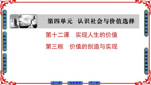 人教版高中政治必修4 12.3《价值的创造与实现》名师课件(重点解析版)