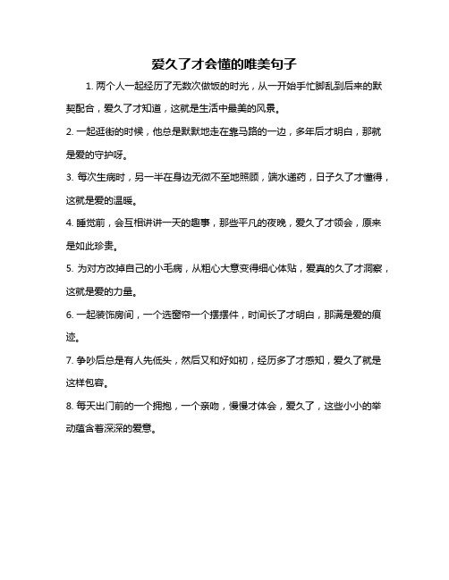 爱久了才会懂的唯美句子