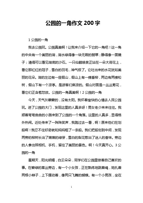 公园的一角作文200字