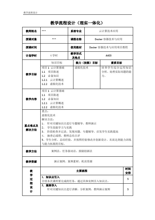 Docker容器技术与应用课程教学设计