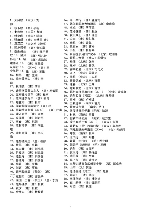 (完整版)小学生必背古诗词(补充篇目90篇)(完美排版+拼音)