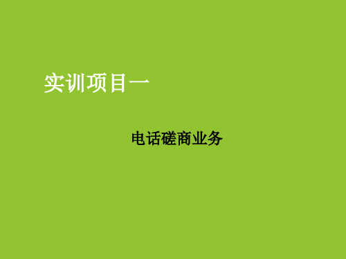 商务英语综合实训ppt实训项目一