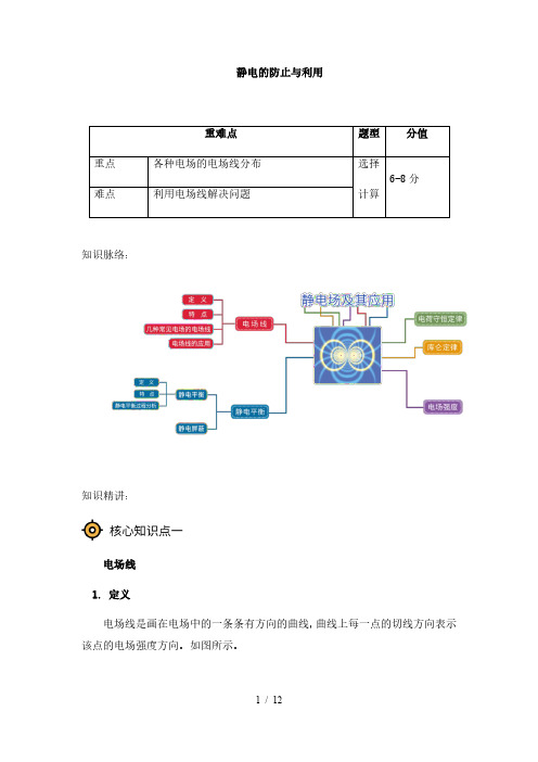 人教版(2019)高二物理必修第三册9.4静电的防止与利用 知识点归纳(附同步练习)