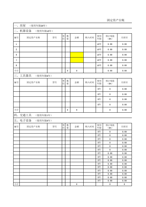 固定资产台账