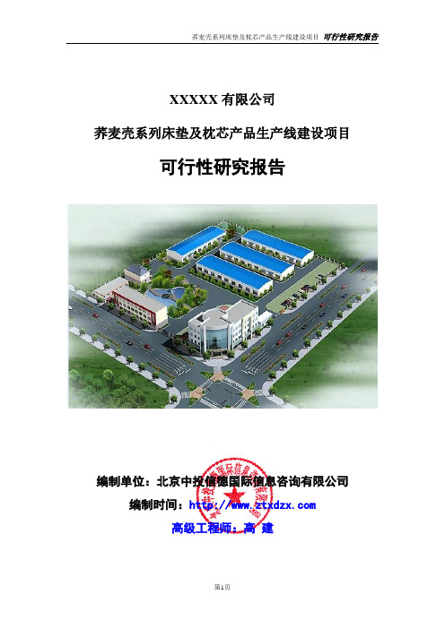 荞麦壳系列床垫及枕芯产品生产线建设项目可行性研究报告