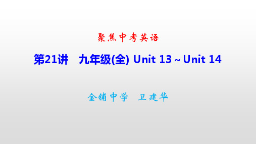 聚焦中考英语【第21讲 九年级(全) Unit 13～Unit 14】