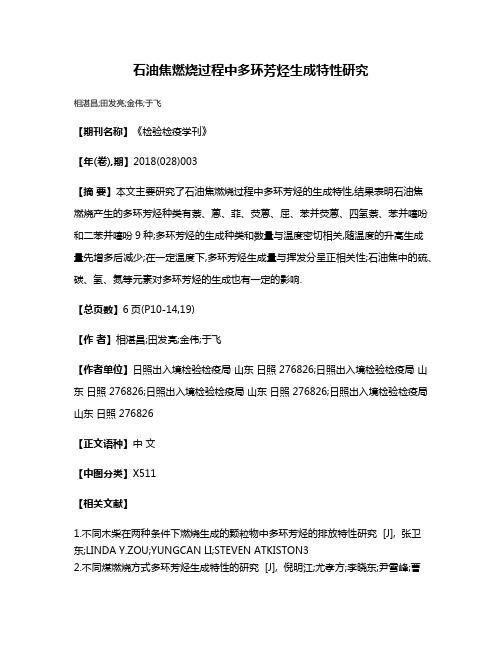 石油焦燃烧过程中多环芳烃生成特性研究