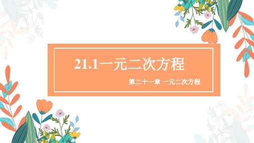 人教版数学九年级上册《一元二次方程》教学PPT课件