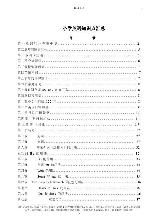 (超详)小学英语知识点汇总(精华)