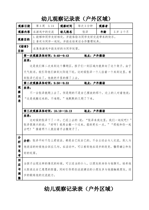 幼儿园中班幼儿户外区域133观察记录 (5)