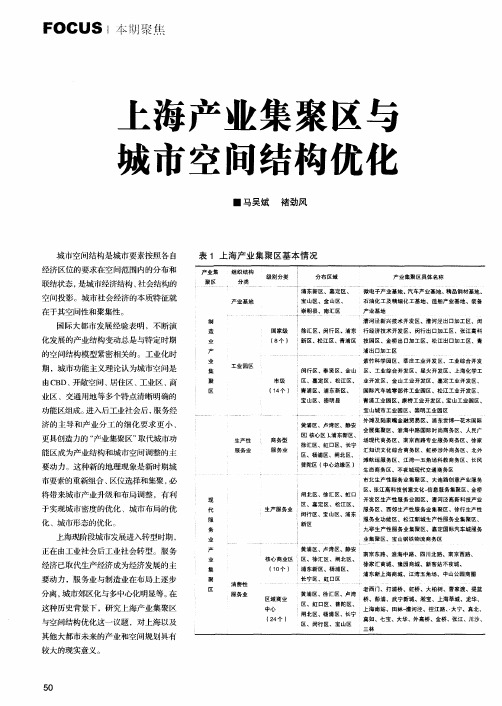 上海产业集聚区与城市空间结构优化