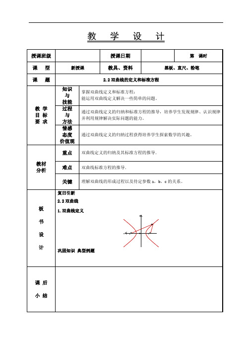 拓展模块数学教案-2.2双曲线的定义和标准方程 (2)