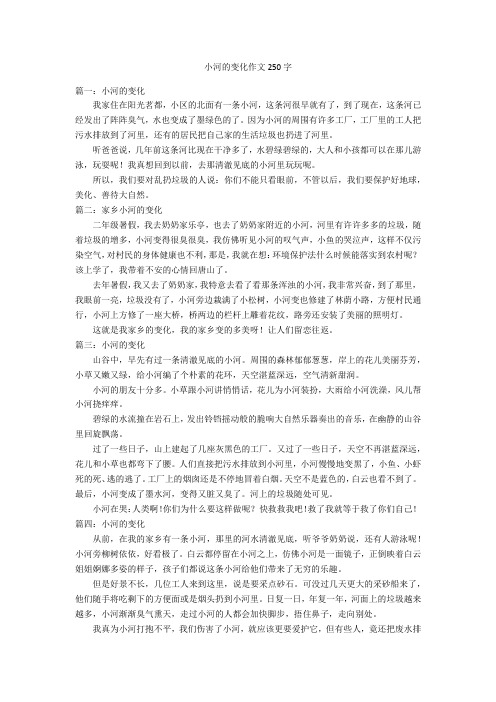 小河的变化作文250字优秀作文