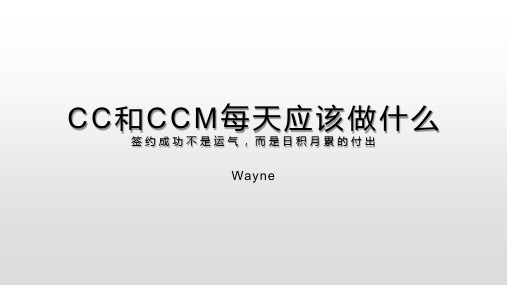 【课程顾问培训】CC和CCM每天应该做什么-Wayn