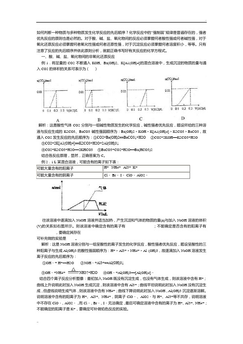 化学反应的先后顺序