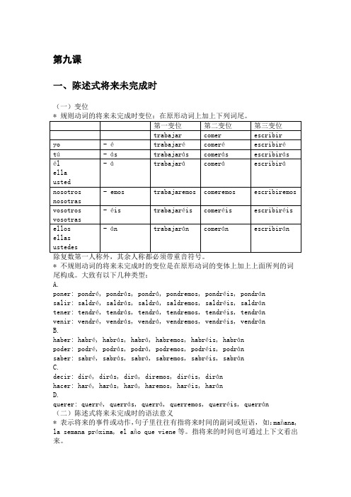 现代西班牙语第九课讲义