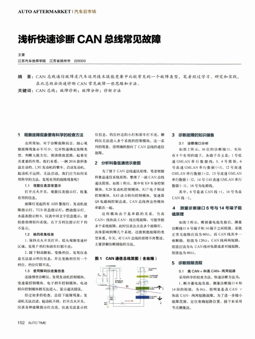 浅析快速诊断can总线常见故障