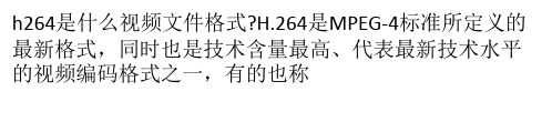 h264是什么视频文件格式？