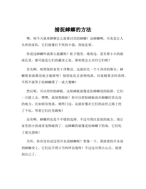 捕捉蟑螂的方法