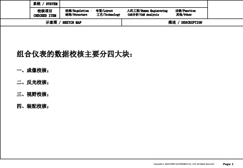 汽车组合仪表校核规范checklist