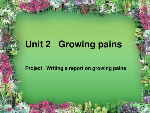 高一英语牛津译林版必修一同步课件：Unit 2 Growing pains Project(共24张PPT)