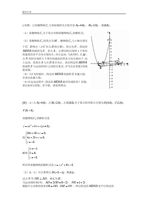 2016最新二次函数动点问题(含答案)