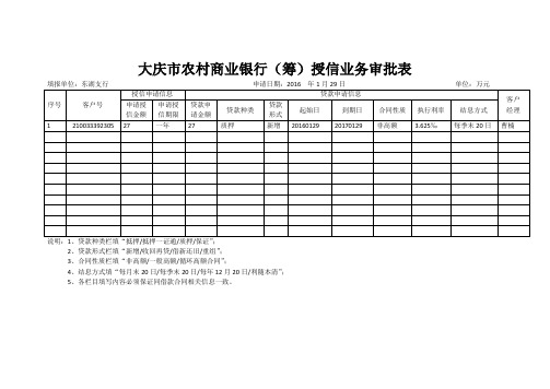 授信审批表