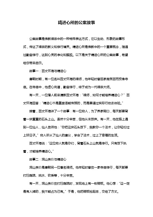 精进心所的公案故事