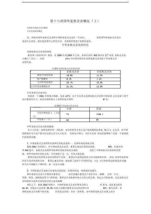 国外家族企业概况