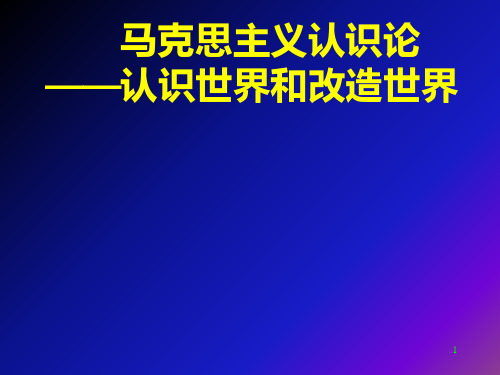 马克思主义基本原理-第二章——认识世界和改造世界 PPT课件