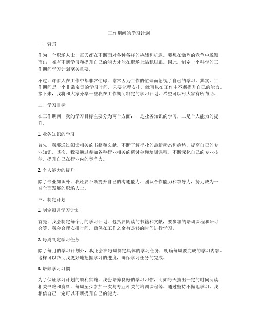 工作期间的学习计划