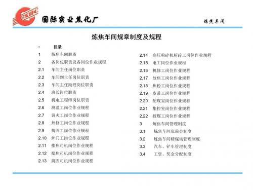 炼焦车间制度3.15