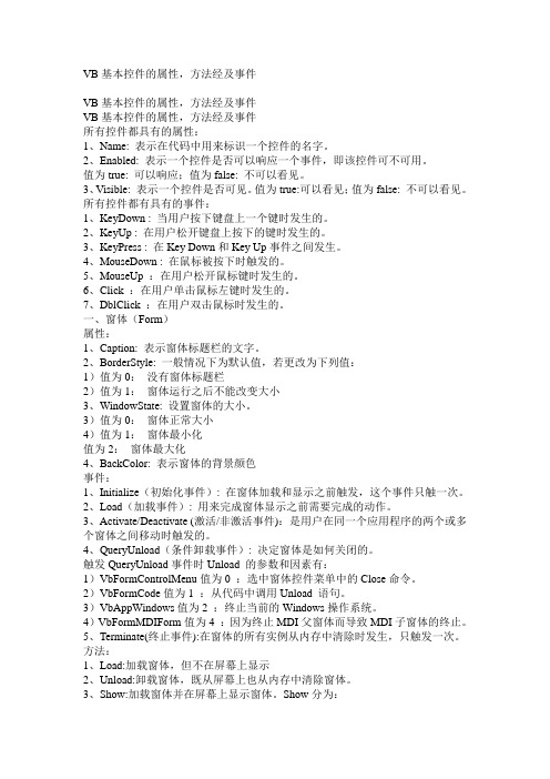 VB6.0基本控件的属性教学总结