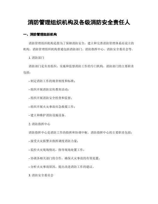 消防管理组织机构及各级消防安全责任人