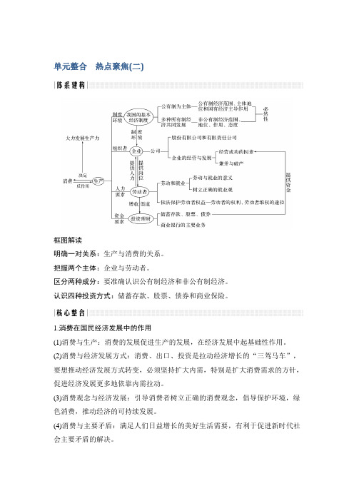 2020届一轮复习人教A版浙江高考新选考一轮复习讲义：单元整合 热点聚焦(二)复习讲义