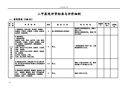 二甲医院评审实用标准与评价与衡量研究细则