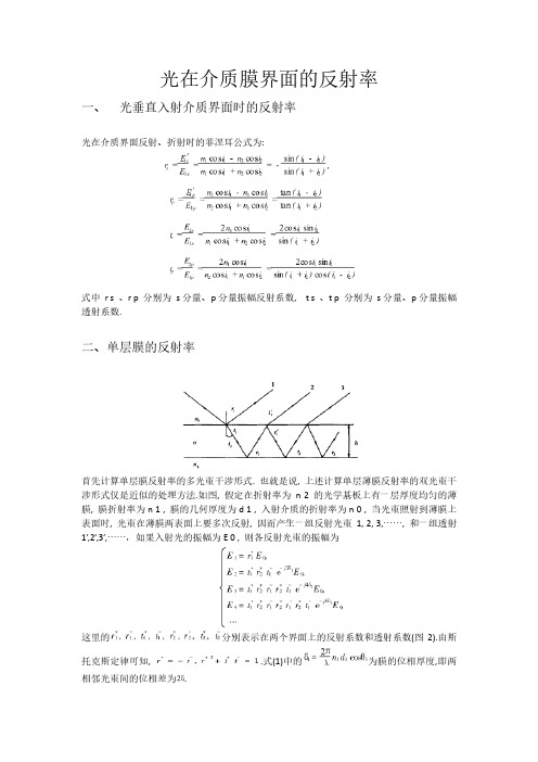 光在介质膜界面的反射率