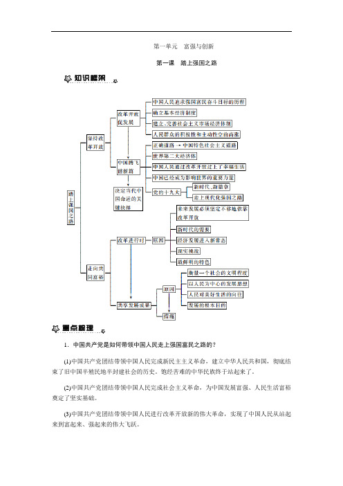 2018年秋部编人家版九年级上册道德与法治知识点梳理(复习提纲)